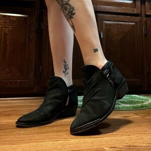 Western suede ankle boots